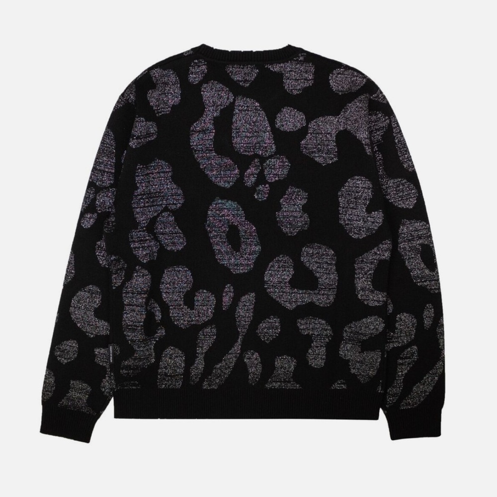 NWT MARCELO BURLON Dark Grey & Black Leopard Print Sweater Size XS